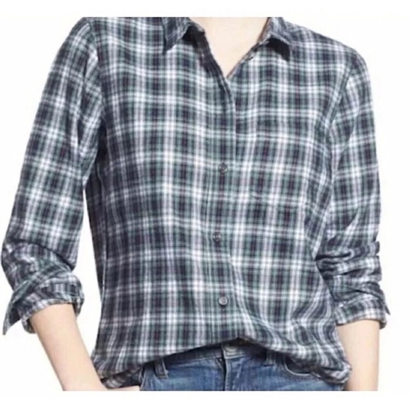Madewell Size Small Flannel Boyfriend Button Shirt - Picture 1 of 5